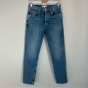 Re/Done ReDone Denim Jeans 90S High Rise Ankle Crop Button Fly Womens' Size 28
